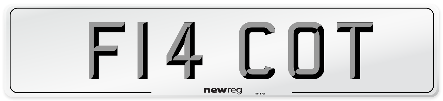 F14 COT Number Plate from New Reg